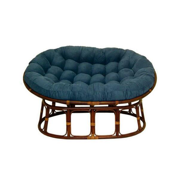 International Caravan 63 x 45 in. Double Papasan Chair with Micro Suede Cushion, Indigo 3304-MS-IN